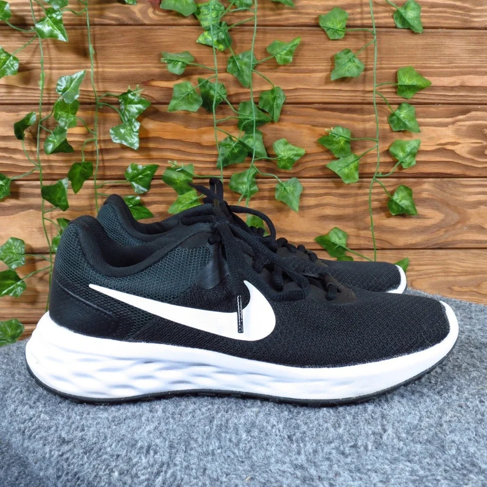 Nike Revolution 6 Next Nature Women Running Shoe 6.5 Athletic Black White Mesh
